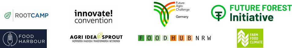 Logos von acht Partnern im Start-up Ökosystem der Rentenbank
